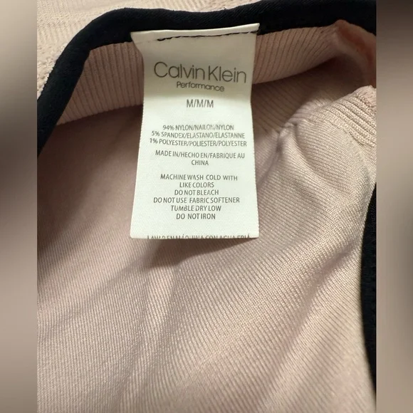 Calvin Klein 2 Performance Sports Bra Pink / Gray Racer Back Sz( M) - Picture 4 of 7